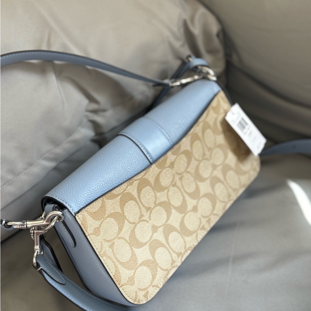 Coach Light Blue and Beige Crossbody Bag - Picture 6 of 8